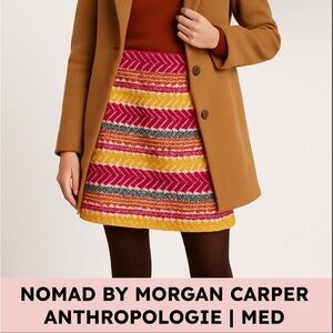 Anthropologie Nomad by Morgan Carper Jacquard Mini Skirt Striped Multicolor M